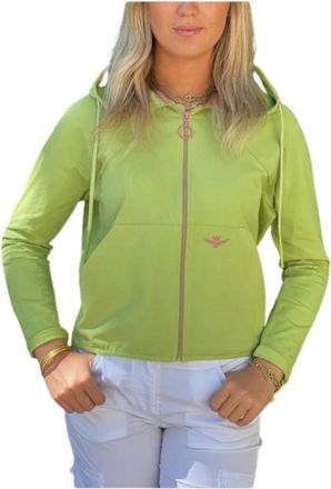 Aeronautica Dames, Sweatshirts & Hoodies, Groen, Maat: L Katoen