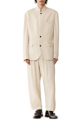 Lanvin Viscose Jacket With Stand-Up Collar in Milk at Nordstrom, Size 50 Eu