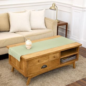 Solino Home Linen Table Runner for Dining Table, Holiday and Everyday Table Decor - Classic Hemstitch in Sage Green at Nordstrom, Size Xx-Small