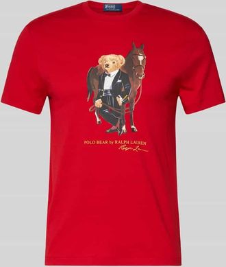 Polo Ralph Lauren T-Shirt mit Label-Print und Rundhalsausschnitt in Rot, Größe XXL