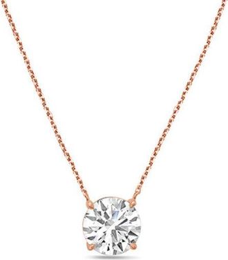 Diana M. Jewels 14kt rose gold lab grown round east west diamond pendant weighing 15.00 cts