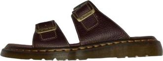 Dr. Martens Josef Slide Grizzly Leather Sandals Dark Brown 43410200