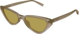 Saint Laurent Cat-eye Zonnebril - Dames - Zonnebrillen - Bruin - 54 MM - Nylon - Accessoires