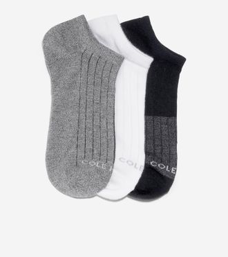 Cole Haan Womens Supersoft 3-Pack Low Cut Socks - Black