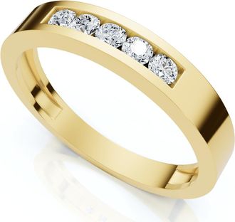 Pompeii3 Mens 1/4Ct Channel Set Diamond Wedding Ring 14k Gold Lab Grown