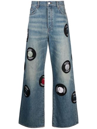 Amiri Jeans Record a gamba ampia - Blu