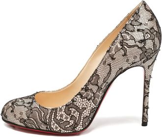 Christian Louboutin 100 mm Fifi pumps met kant - Zwart