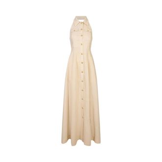 Alice & Olivia Alice + Olivia, Shirt Dresses, female, White, Size: 2XS Kendall Linen Maxi Dress