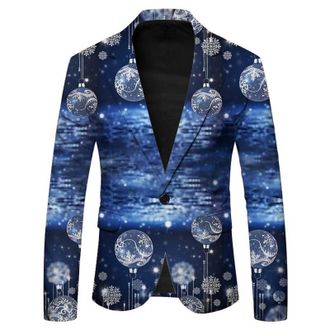 Generic Mens Christmas Blazer - Festive Holiday Light Up X-Mas Jacket Funny Christmas Costume Slim Fit Suit Jacket Party Lapel Blazer Jacket Men Christmas Fes