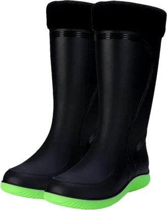 Generic Mens Rain Boots Long Tube Water Shoes Work Platform Cotton Outer Wear