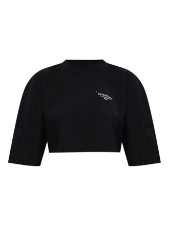 Givenchy Cropped Fit T-Shirt In Cotton With Stamp Print