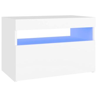 vidaXL Vidaxl - Mueble De Tv Con Luces Led Blanco 60x35x40 Cm