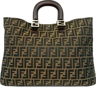 Fendi Pre-owned Fendi Large Zucca Canvas Twins Tote Ladies PZ5SQ9H88A36GSMF