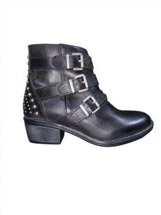 Eric Michael Womens Sparta Moto Boots In Black