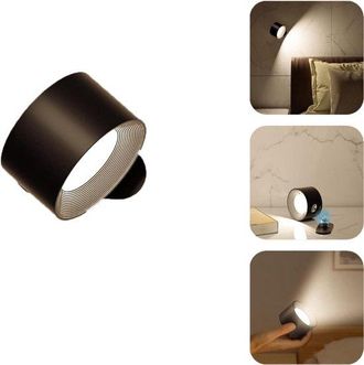 OEM L&aacute;mpara De Pared, Regulable, 3 Modos De Color, 3 Niveles De Brillo, Soporte Magn&eacute;tico Giratorio 360&deg;, L&aacute;mpara De Pared Inal&aacute;mbrica (negra)