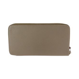 Herm&egrave;s Beige Etoupe Gray Epsom Leather Long Wallet (Bi-Fold) (Pre-Owned)
