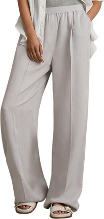 Reiss Vera Waistband Linen-Blend Wide Leg Trouser