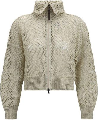 Brunello Cucinelli Beige Linen Womens Cardigan