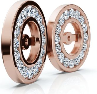 Pompeii3 1/2Ct TW Round Diamond Stud Jackets 14k Gold Lab Grown (5.5mm)
