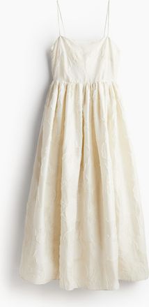 H&M Tr&auml;gerkleid aus Jacquardstoff - Cremefarben