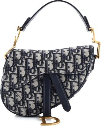 Dior Saddle Handbag Oblique Canvas Mini shoulder bag - Blauw