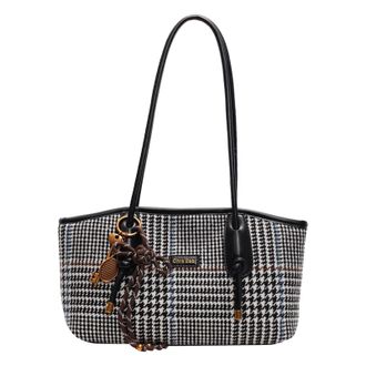 Generic ANKICK Shoulder Bags for Women Y2k Fall Purse Small Vintage Hobo Tote Handbag Faux Leather Underarm Purse with Zipper, Plaid a, Retro