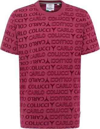 Carlo Colucci Carlo Colucci, T-Shirts, male, Red, Size: XL Stylish T-Shirt for Men and Women