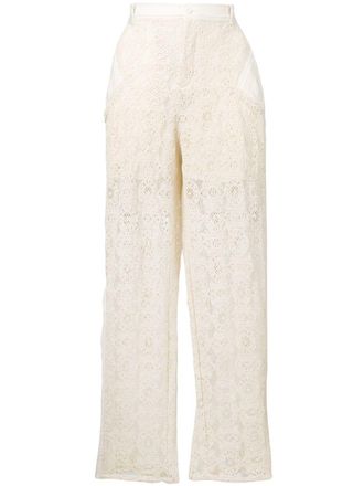 Philosophy di Lorenzo Serafini lace panelled trousers - Neutrals