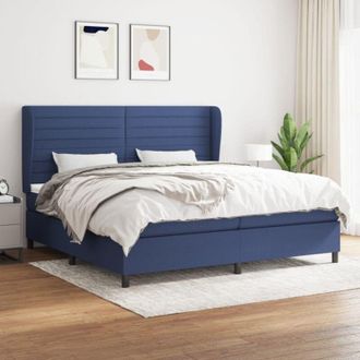vidaXL Vidaxl - Cama Box Spring Con Colch&oacute;n Tela Azul 200x200 Cm