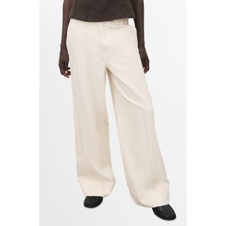 Mango Wide Leg Jeans in Ecru at Nordstrom Rack, Size Large