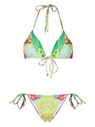 Philipp Plein Baroque-print bikini - Green