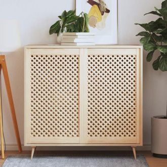 vidaXL Ante con Design a Reticolo 2 pz 59,5x99 cm in Legno di Pino - Vidaxl