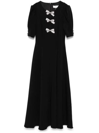 Nissa bow-appliqué maxi dress - women - Polyester/Polyester/Spandex/Elastane/Lycra - 36 - Black