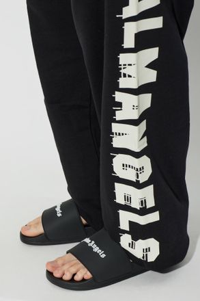 Palm Angels Logo Sliders, Mens, Black