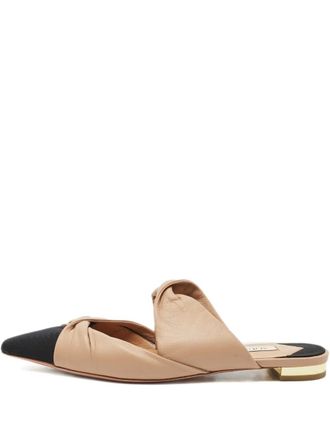 Aquazzura twist-strap flat mules - Neutrals