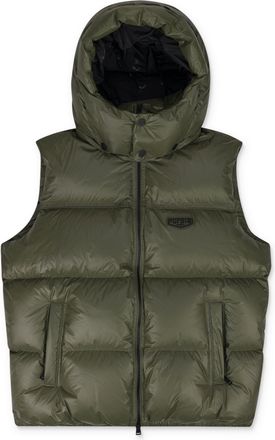 Purple Green Nylon Puffer Vest