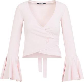 Jacquemus Light Pink Solid V Neck Sweater