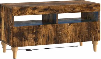 vidaXL Mueble De Tv Led Roble Ahumado Madera De Ingenier&iacute;a Vidaxl