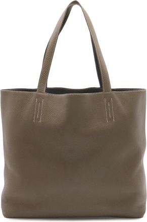 Herm&egrave;s Etoupe Gray Grayish Leather Shoulder Bag Tote Bag (Pre-Owned)