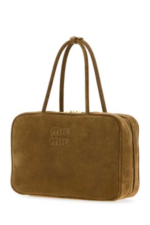 Miu Miu Womens Beige Suede Handbag Oliva Calfleather Borse A Mano Bag