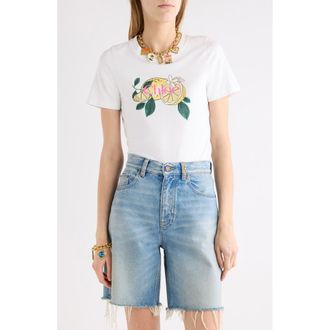 Chlo&eacute; Lemon Graphic T-Shirt in Iconic Milk at Nordstrom, Size X-Large