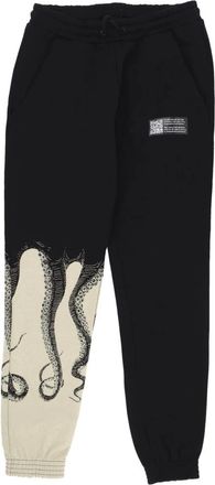 Octopus Zwarte Fleece Side Trainingsbroeken - Heren - Sweatpants - Zwart - XL - Katoen - Broeken
