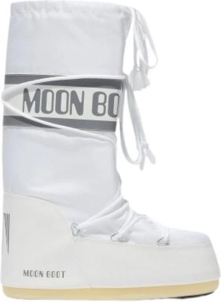 Moon Boot Icon Witte Nylon Laarzen - Dames - Winterlaarzen - Wit - 39 EU - Nylon - Schoenen
