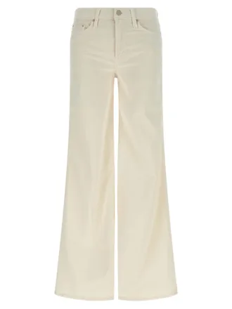 Mother White Cotton Flared Womens Pants