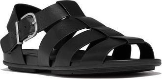 FitFlop Gracie Leather Fisherman Sandals in Black at Nordstrom, Size 11