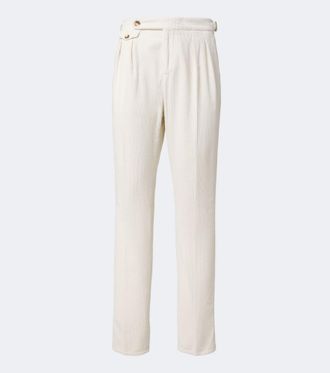 Brunello Cucinelli Pantalones rectos en pana de algod&oacute;n