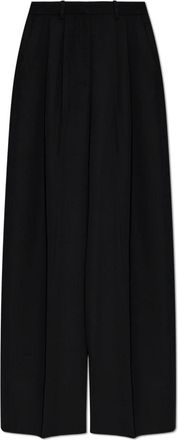 Balenciaga Pantalones Anchos de Lana - Trousers - Mujer - Negro - S