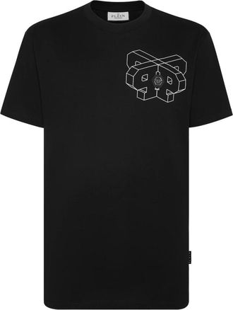 Philipp Plein T-Shirt Ronde Hals - Heren - T-shirts - Zwart - 4XL - Katoen - Tops