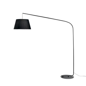 Luce-Ambiente-Design L&aacute;mpara de pie en metal negro con pantalla de tela 180 cm