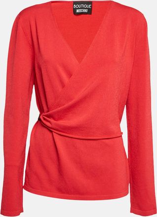 Moschino Boutique Moschino Red Stretch Knit Wrap Style Jumper